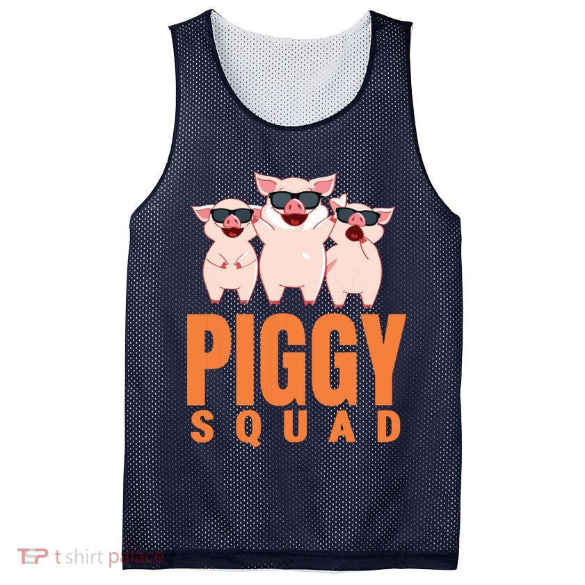 Piggy Squad Funny Pig Shirts For Boy Mesh Reversible Basketball Jersey Tank