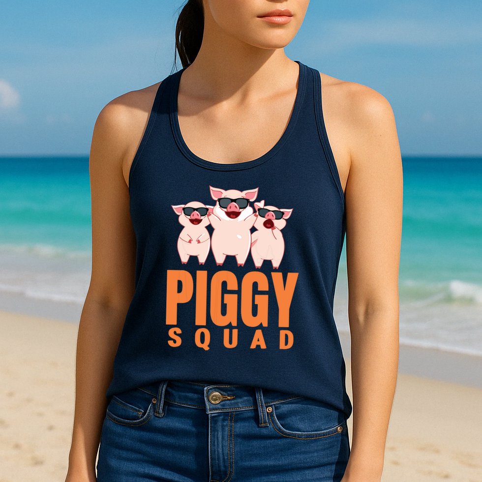Piggy Squad Funny Pig Shirts For Boy Womens Tank Top