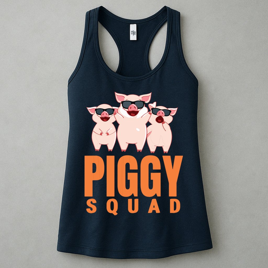 Piggy Squad Funny Pig Shirts For Boy Womens Tank Top