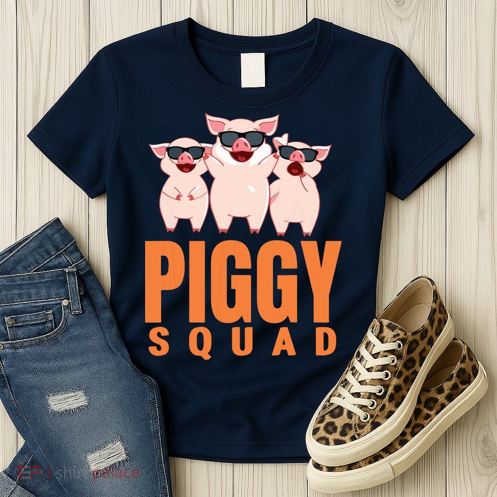 Piggy Squad Funny Pig Shirts For Boy Womens T-Shirt