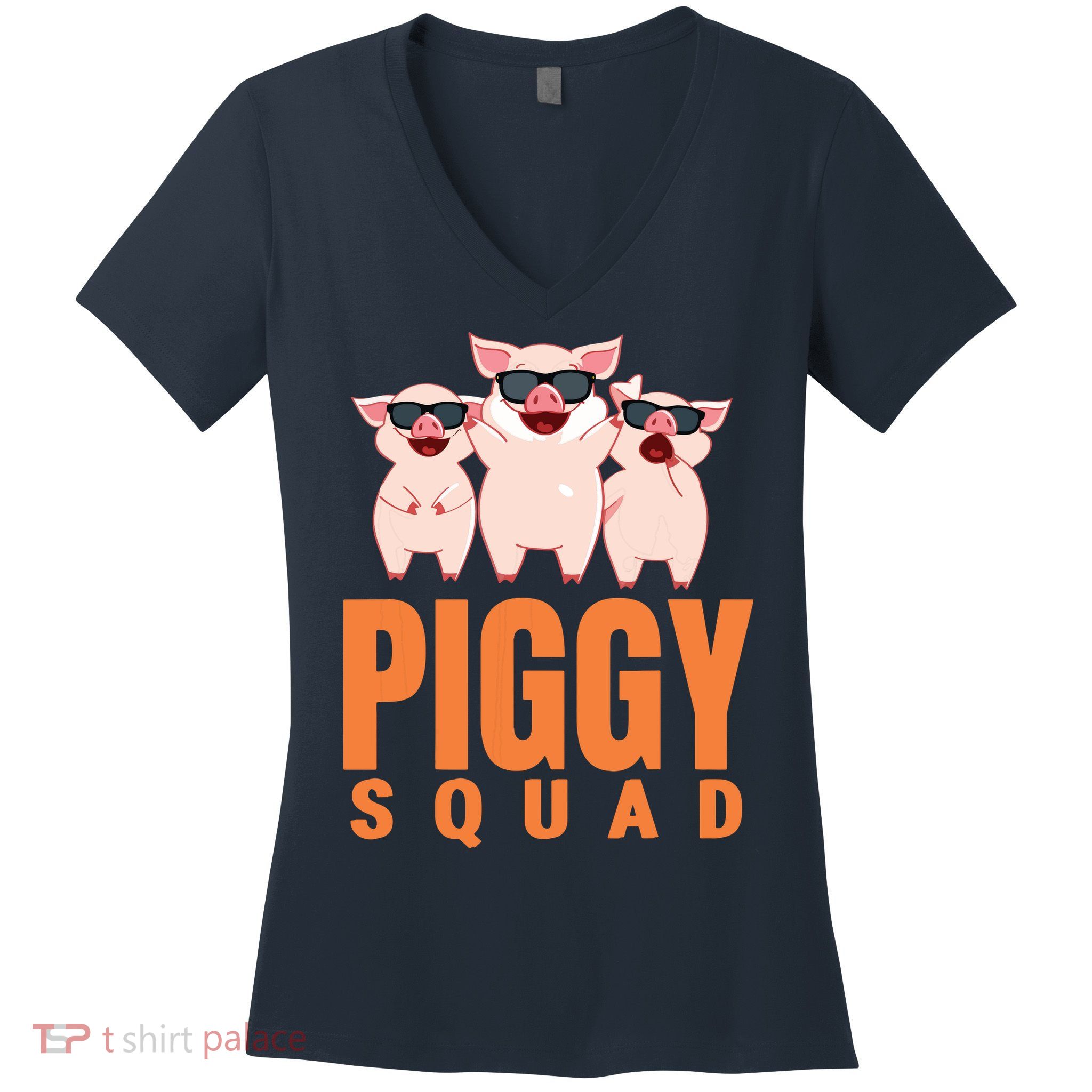 Piggy Squad Funny Pig Shirts For Boy Women's V-Neck T-Shirt