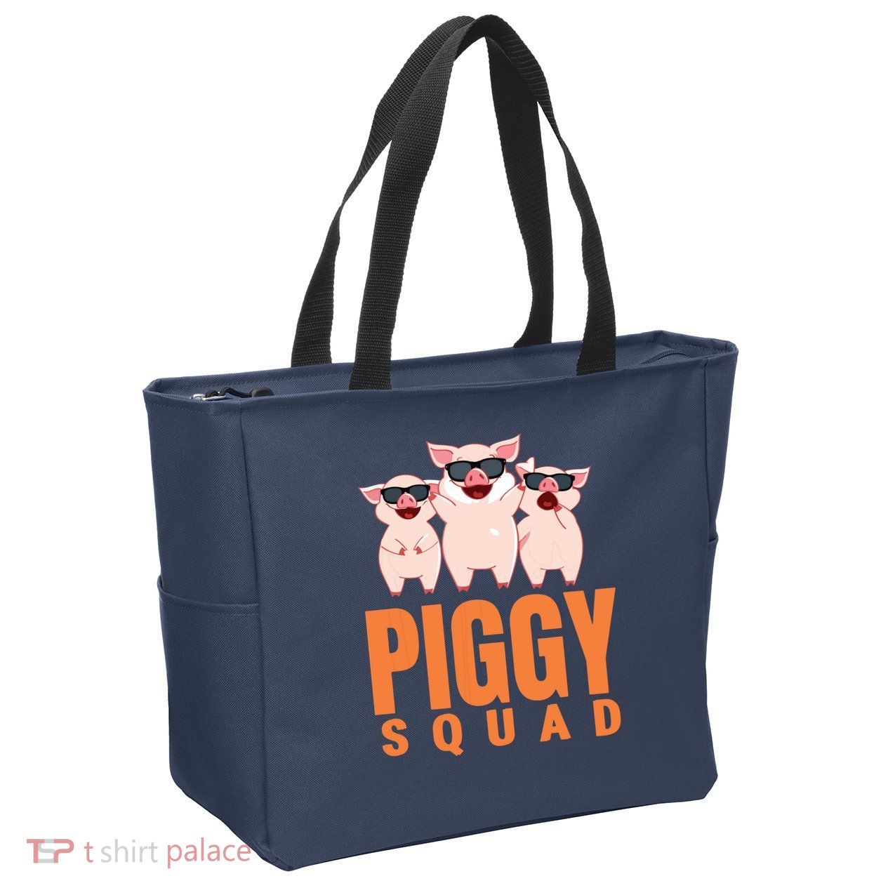 Piggy Squad Funny Pig Shirts For Boy Zip Tote Bag
