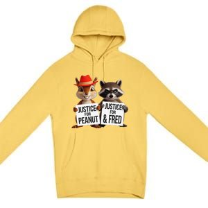 Peanut Squirrel & Fred Raccoo Justice For Peanut Wanted Premium Pullover Hoodie