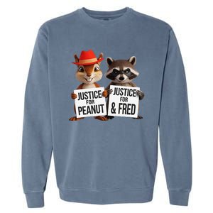 Peanut Squirrel & Fred Raccoo Justice For Peanut Wanted Garment-Dyed Sweatshirt