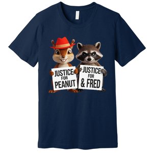 Peanut Squirrel & Fred Raccoo Justice For Peanut Wanted Premium T-Shirt