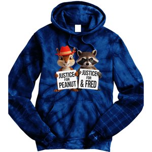 Peanut Squirrel & Fred Raccoo Justice For Peanut Wanted Tie Dye Hoodie