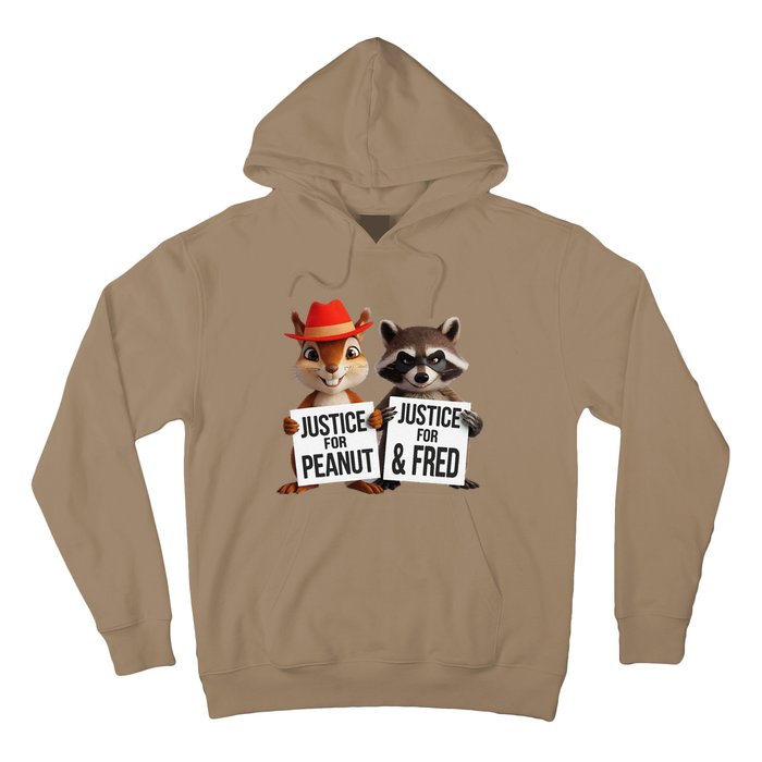 Peanut Squirrel & Fred Raccoo Justice For Peanut Wanted Hoodie