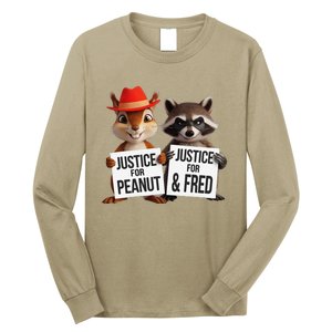 Peanut Squirrel & Fred Raccoo Justice For Peanut Wanted Long Sleeve Shirt