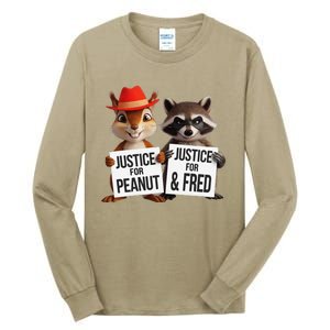 Peanut Squirrel & Fred Raccoo Justice For Peanut Wanted Tall Long Sleeve T-Shirt