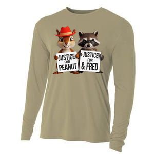 Peanut Squirrel & Fred Raccoo Justice For Peanut Wanted Cooling Performance Long Sleeve Crew