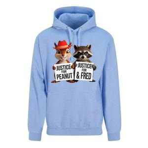 Peanut Squirrel & Fred Raccoo Justice For Peanut Wanted Unisex Surf Hoodie