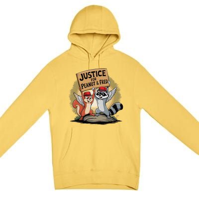 Peanut Squirrel & Fred Raccoo Justice For Peanut Wanted Premium Pullover Hoodie