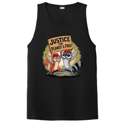 Peanut Squirrel & Fred Raccoo Justice For Peanut Wanted PosiCharge Competitor Tank