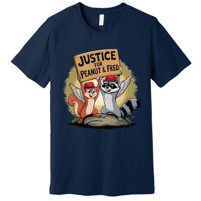 Peanut Squirrel & Fred Raccoo Justice For Peanut Wanted Premium T-Shirt