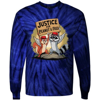 Peanut Squirrel & Fred Raccoo Justice For Peanut Wanted Tie-Dye Long Sleeve Shirt