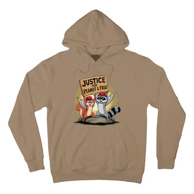 Peanut Squirrel & Fred Raccoo Justice For Peanut Wanted Hoodie