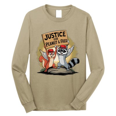 Peanut Squirrel & Fred Raccoo Justice For Peanut Wanted Long Sleeve Shirt