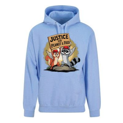 Peanut Squirrel & Fred Raccoo Justice For Peanut Wanted Unisex Surf Hoodie