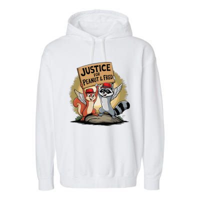 Peanut Squirrel & Fred Raccoo Justice For Peanut Wanted Garment-Dyed Fleece Hoodie