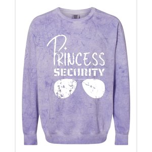 Princess Security Funny Birthday Party Dad Father Girl Colorblast Crewneck Sweatshirt