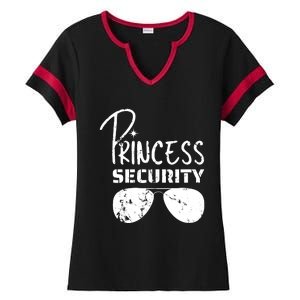 Princess Security Funny Birthday Party Dad Father Girl Ladies Halftime Notch Neck Tee