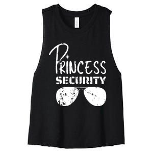 Princess Security Funny Birthday Party Dad Father Girl Women's Racerback Cropped Tank