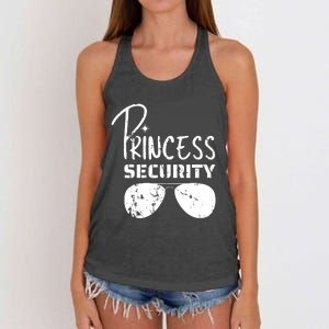 Princess Security Funny Birthday Party Dad Father Girl Women's Knotted Racerback Tank