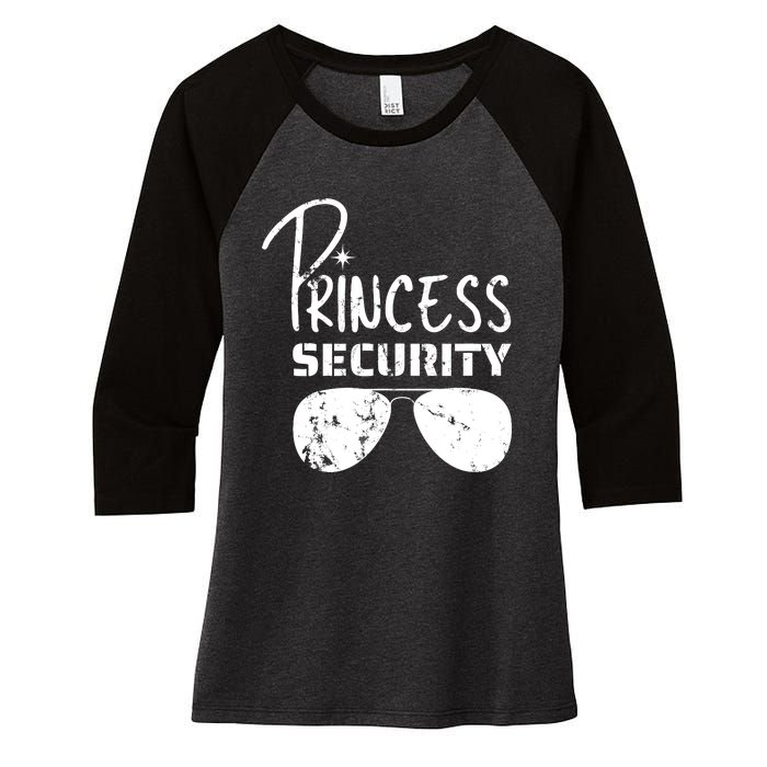 Princess Security Funny Birthday Party Dad Father Girl Women's Tri-Blend 3/4-Sleeve Raglan Shirt