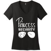 Princess Security Funny Birthday Party Dad Father Girl Women's V-Neck T-Shirt