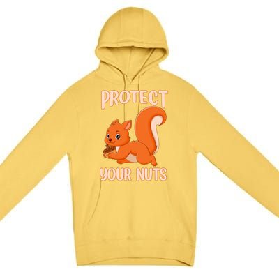 Perfect Squirrel Funny Squirrel Protect Your Nuts Premium Pullover Hoodie