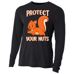 Perfect Squirrel Funny Squirrel Protect Your Nuts Cooling Performance Long Sleeve Crew