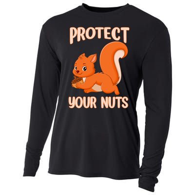 Perfect Squirrel Funny Squirrel Protect Your Nuts Cooling Performance Long Sleeve Crew