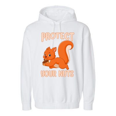 Perfect Squirrel Funny Squirrel Protect Your Nuts Garment-Dyed Fleece Hoodie