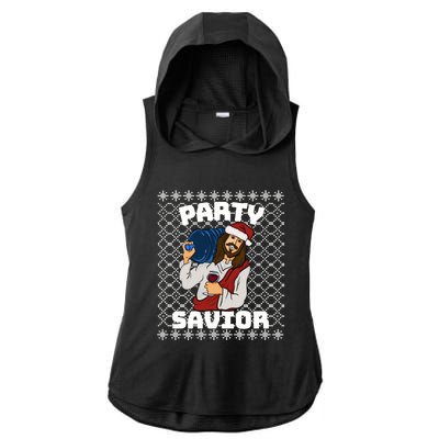 PARTY SAVIOR FUNNY Ladies PosiCharge Tri-Blend Wicking Draft Hoodie Tank