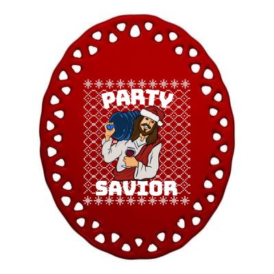 PARTY SAVIOR FUNNY Ceramic Oval Ornament