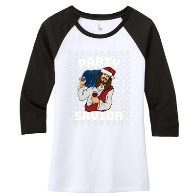 PARTY SAVIOR FUNNY Women's Tri-Blend 3/4-Sleeve Raglan Shirt