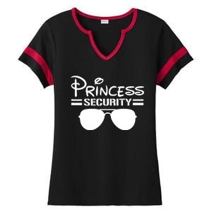 Princess Security Funny Birthday Halloween Party Design Ladies Halftime Notch Neck Tee