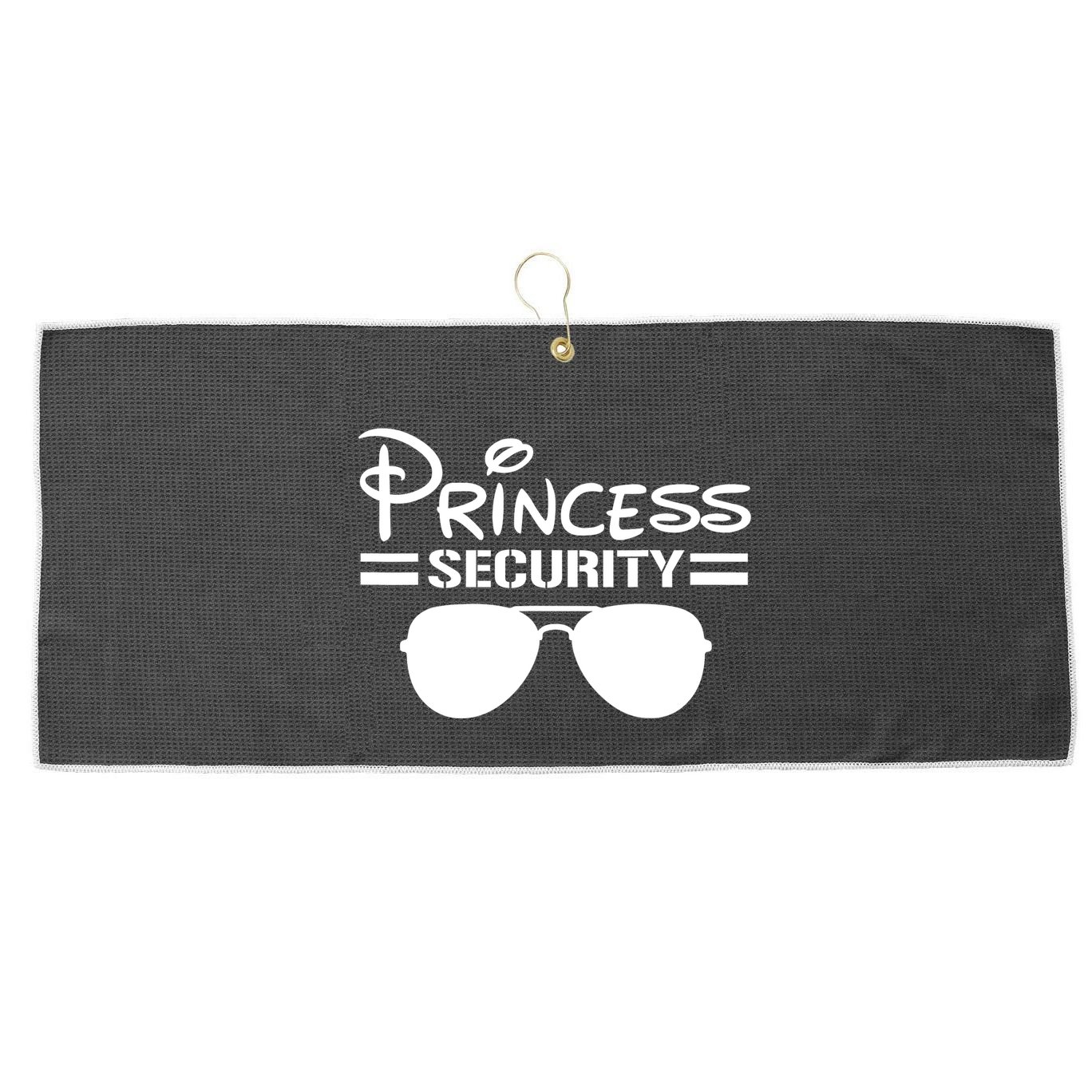 Princess Security Funny Birthday Halloween Party Design Large Microfiber Waffle Golf Towel