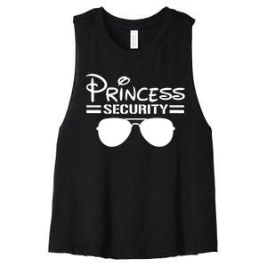 Princess Security Funny Birthday Halloween Party Design Women's Racerback Cropped Tank