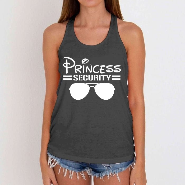 Princess Security Funny Birthday Halloween Party Design Women's Knotted Racerback Tank