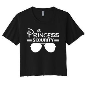 Princess Security Funny Birthday Halloween Party Design Women's Crop Top Tee