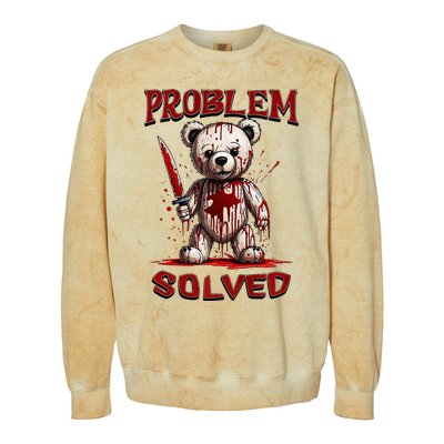 Problem Solved Funny Teddy Bear Halloween Colorblast Crewneck Sweatshirt