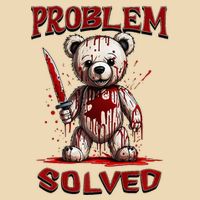 Problem Solved Funny Teddy Bear Halloween Drawstring Bag