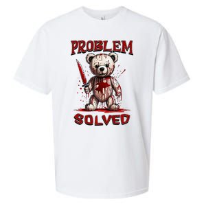 Problem Solved Funny Teddy Bear Halloween Sueded Cloud Jersey T-Shirt