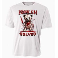 Problem Solved Funny Teddy Bear Halloween Cooling Performance Crew T-Shirt