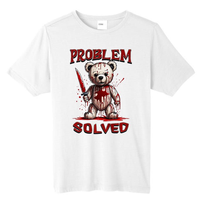 Problem Solved Funny Teddy Bear Halloween Tall Fusion ChromaSoft Performance T-Shirt