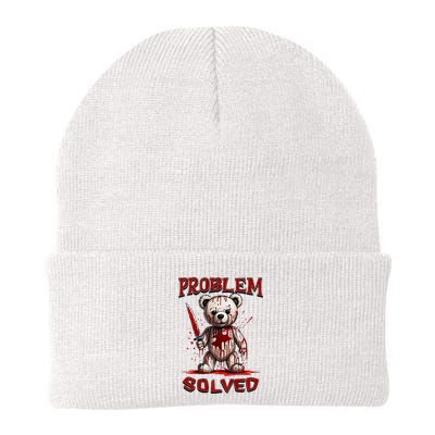 Problem Solved Funny Teddy Bear Halloween Knit Cap Winter Beanie