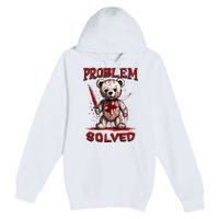 Problem Solved Funny Teddy Bear Halloween Premium Pullover Hoodie