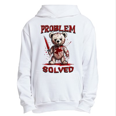 Problem Solved Funny Teddy Bear Halloween Urban Pullover Hoodie