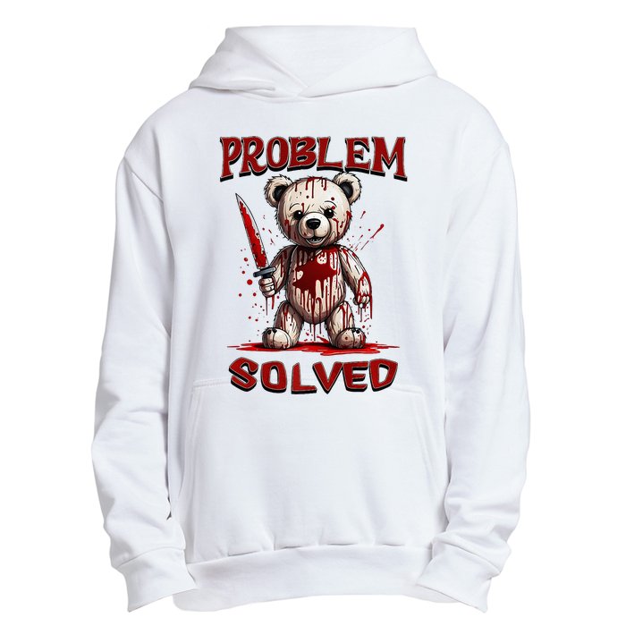 Problem Solved Funny Teddy Bear Halloween Urban Pullover Hoodie